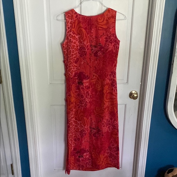 White Stag Red and Orange Patterned Midi Dress - Picture 4 of 4